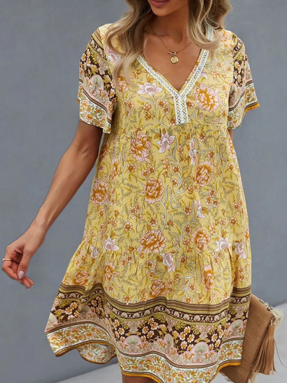 Floral Print V-Neck Summer Dress | Dresses Summer Dress from PHUNKYN