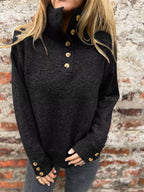 Full Size Button-Detail Turtleneck Sweater Plus Size | Sweaters Sweater from PHUNKYN