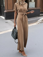Short Sleeve Wide Leg Jumpsuit One-Pieces Jumpsuit PHUNKYN