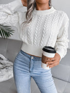 Cable-Knit Round Neck Sweater | Sweaters Sweater from PHUNKYN