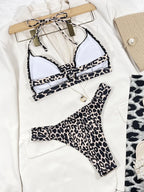 Leopard Cutout Halter Neck Bikini Set | Classic Bikinis Bikini from PHUNKYN