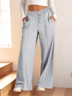 Drawstring Relaxed Fit Wide Leg Pants | Trousers Women's Trousers from PHUNKYN