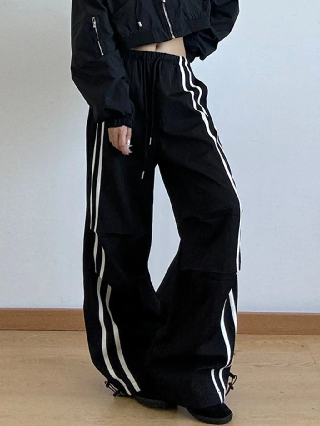 Side Stripes Wide Leg Pants | Joggers Wide Leg Pants from PHUNKYN