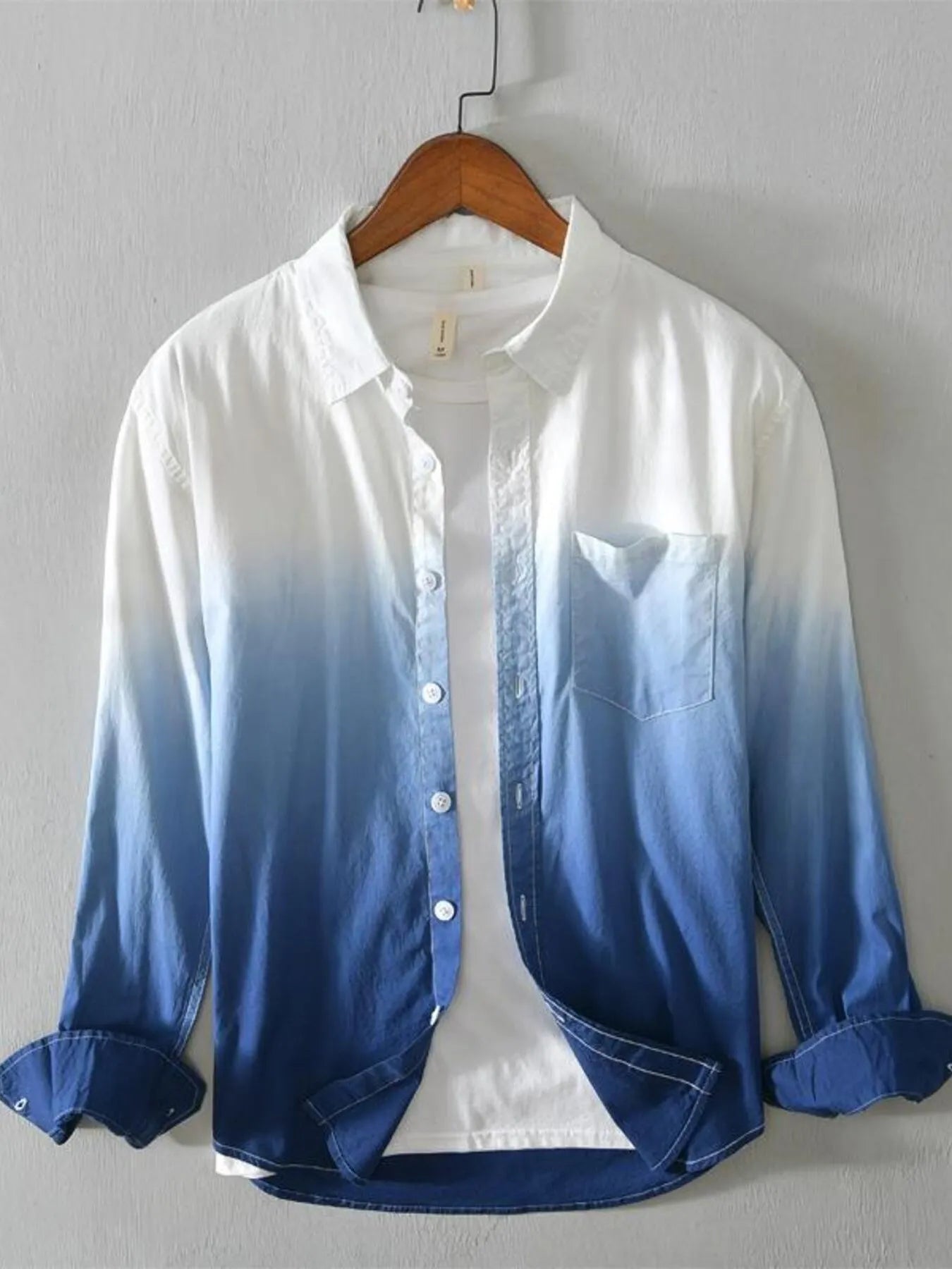 Men's Gradient Button Up Long Sleeve Shirt | Shirts Shirts from PHUNKYN