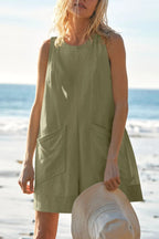 Lovelet Round Neck Sleeveless Romper with Pockets | One-Pieces Romper from PHUNKYN