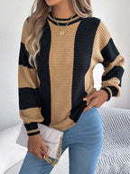 Color Block Round Neck Sweater | Sweaters Sweater from PHUNKYN