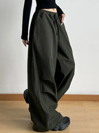 Wide Leg Pants with Drawstring Waist | Trousers Wide Leg Pants from PHUNKYN