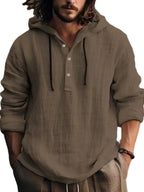 Men's Half Button Long Sleeve Hoodie | Hoodies Hoodie from PHUNKYN