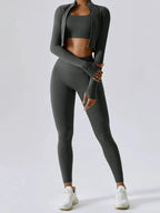 Bra Outerwear and Leggings 3-Piece Active Set | Activewear Activewear Set from PHUNKYN