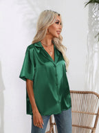 Button Down Short Sleeve Shirt | Shirts Women's Shirt from PHUNKYN