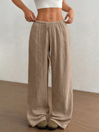 Wide Leg Drawstring Casual Pants | Trousers Wide Leg Pants Set from PHUNKYN
