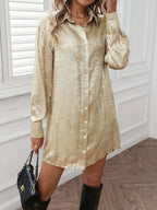 Button Up Long Sleeve Shirt Dress | Dresses Shirt Dress from PHUNKYN