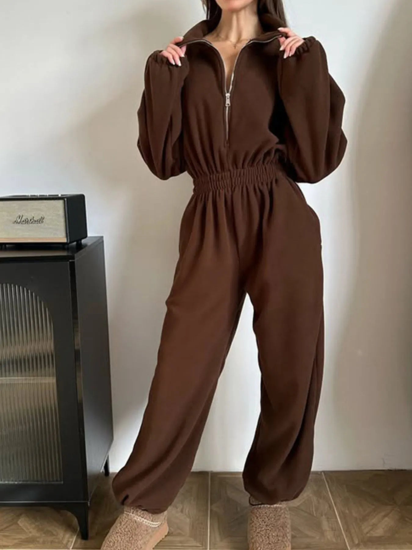 Zip Front Long Sleeve Jumpsuit | One-Pieces Jumpsuit from PHUNKYN