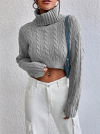 Cable-Knit Turtleneck Long Sleeve Sweater | Sweaters Sweater from PHUNKYN