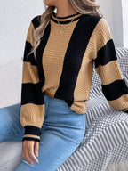 Color Block Round Neck Sweater | Sweaters Sweater from PHUNKYN