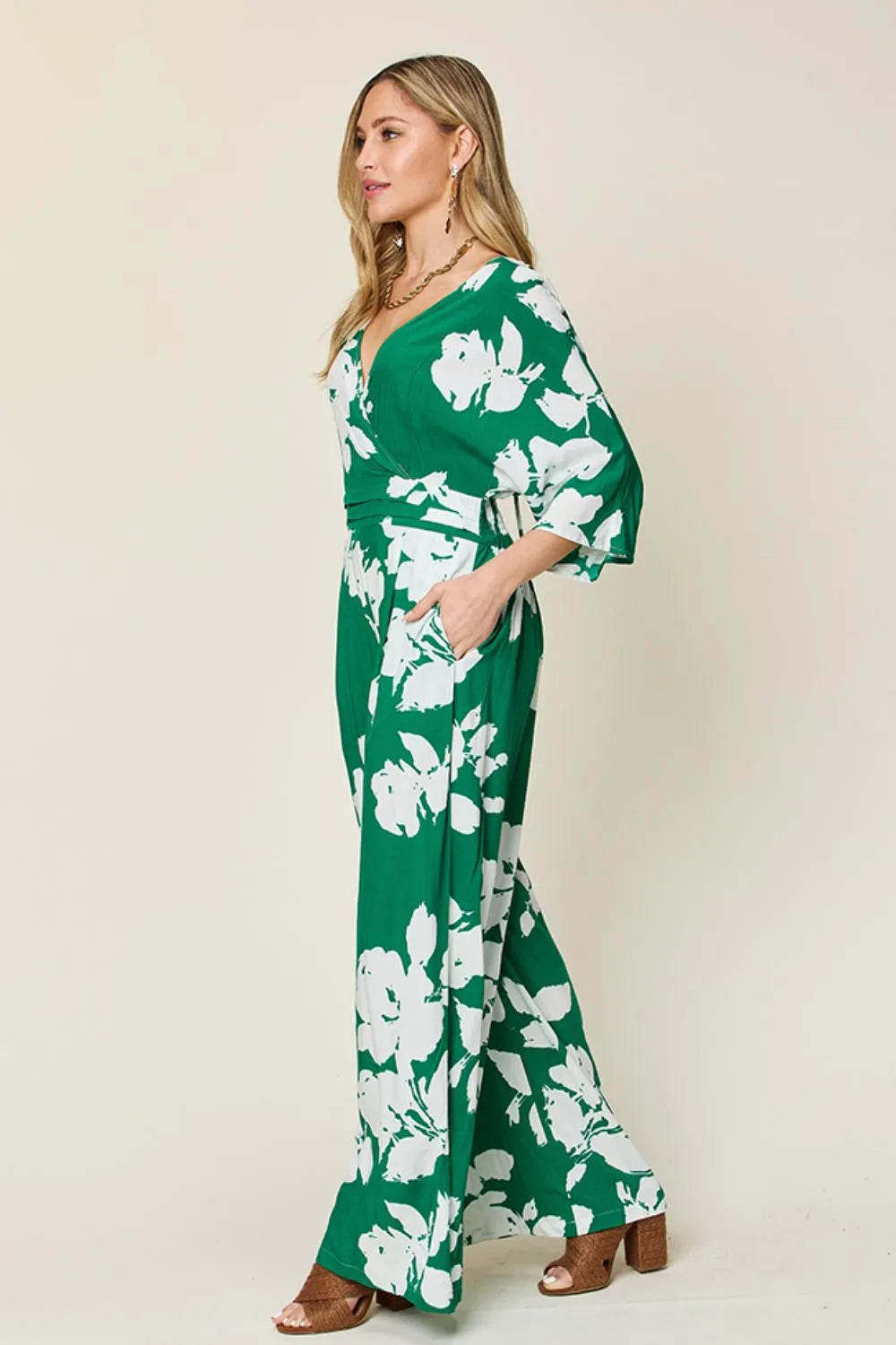 Printed Tie Back Wide Leg Jumpsuit | One-Pieces Jumpsuit from PHUNKYN