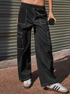 Wide Leg Pants with Contrast Stitching | Trousers Wide Leg Pants from PHUNKYN