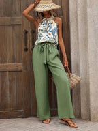 Printed Tank Top and Wide Leg Pants Set | Outfit Sets Top and Pants Set from PHUNKYN