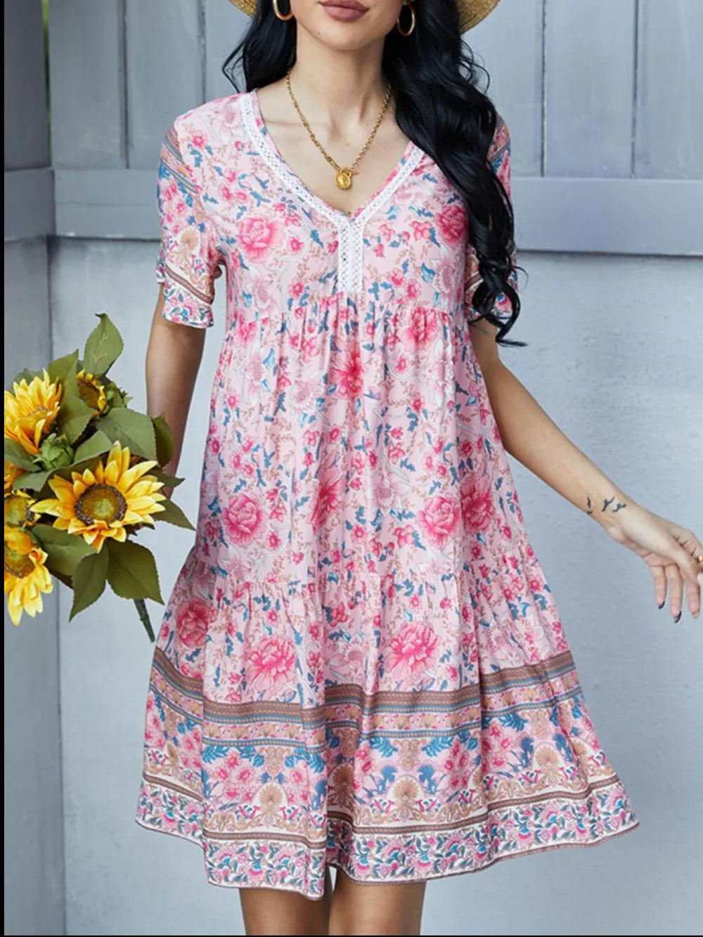 Floral Print V-Neck Summer Dress | Dresses Summer Dress from PHUNKYN
