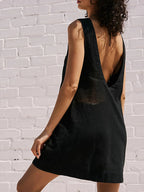 Backless Sleeveless Denim Mini Dress | Dresses Mini Dress from PHUNKYN