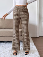 Plaid High-Waisted Wide Leg Pants | Trousers Wide Leg Pants from PHUNKYN