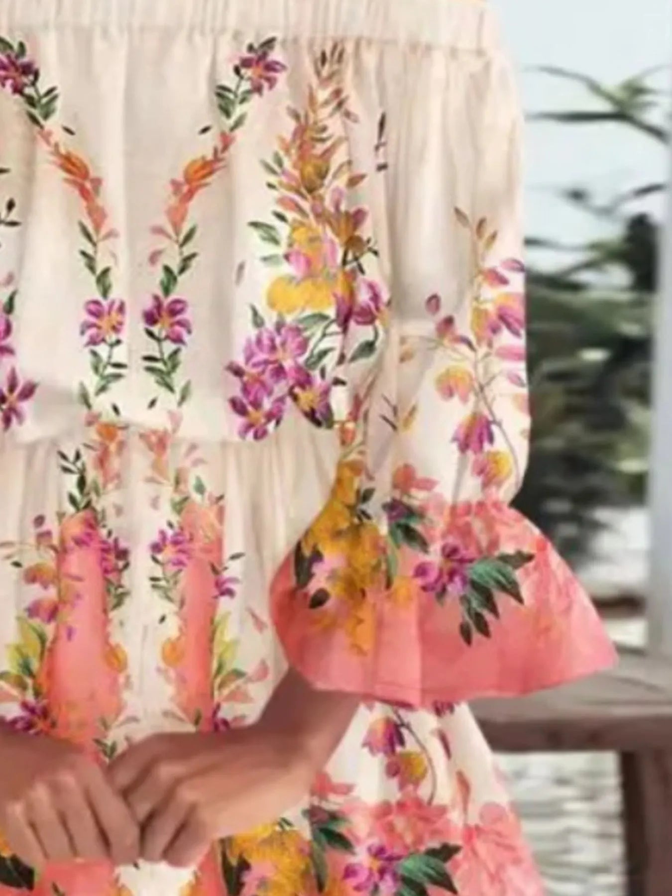 Floral Off-Shoulder Flounce Sleeve Mini Dress | Dresses Mini Dress from PHUNKYN