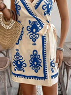 Floral Print Spaghetti Strap Wrap Mini Dress | Dresses Mini Dress from PHUNKYN