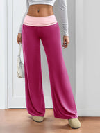 Contrast Waistband Wide Leg Pants | Trousers Trousers from PHUNKYN