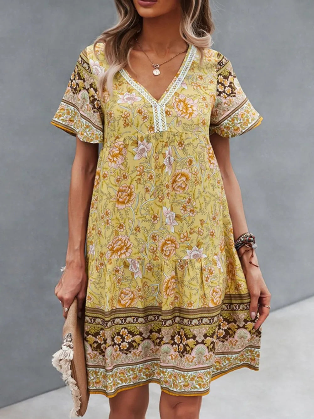Floral Print V-Neck Summer Dress | Dresses Summer Dress from PHUNKYN