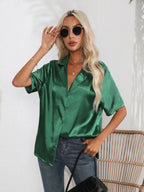 Button Down Short Sleeve Shirt | Shirts Women's Shirt from PHUNKYN