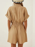 Collar Short Sleeve Romper | One-Pieces Romper from PHUNKYN