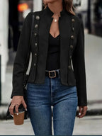 Decorative Button Open Front Long Sleeve Jacket | Coats & Jackets Jacket from PHUNKYN