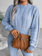 Cable-Knit Round Neck Sweater | Sweaters Sweater from PHUNKYN