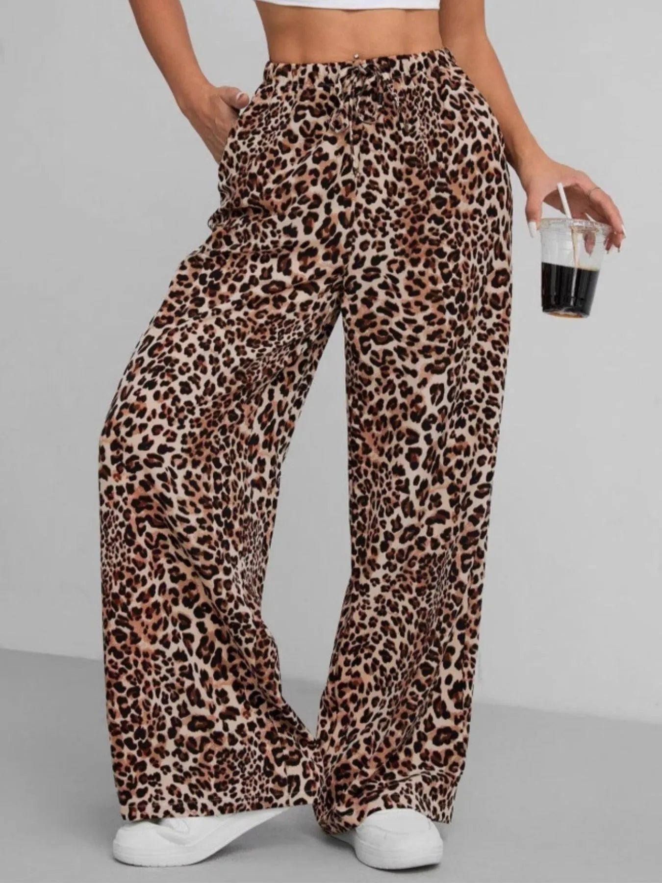 Leopard Print Wide Leg Pants | Trousers Wide Leg Pants from PHUNKYN