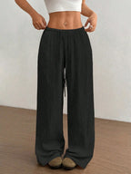 Drawstring Wide-Leg Casual Pants | Trousers Wide Leg Pants from PHUNKYN