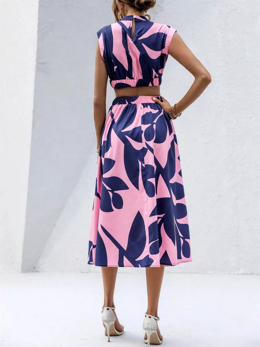 Cutout Printed Sleeveless Dress | Dresses Dress from PHUNKYN