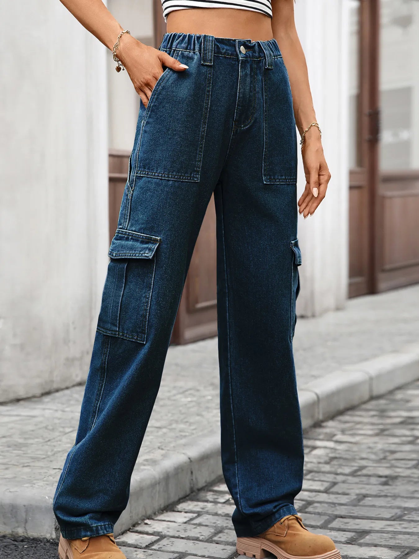 High-Waisted Cargo Jeans | Jeans Cargo Jeans from PHUNKYN