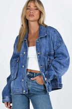 Collared Neck Button Up Denim Jacket | Jacket from PHUNKYN