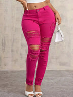 High-Waisted Distressed Skinny Jeans | Jeans Skinny Jeans from PHUNKYN