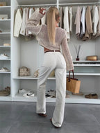 Openwork Round Neck Knit Cover Top | Sweaters Sweater from PHUNKYN