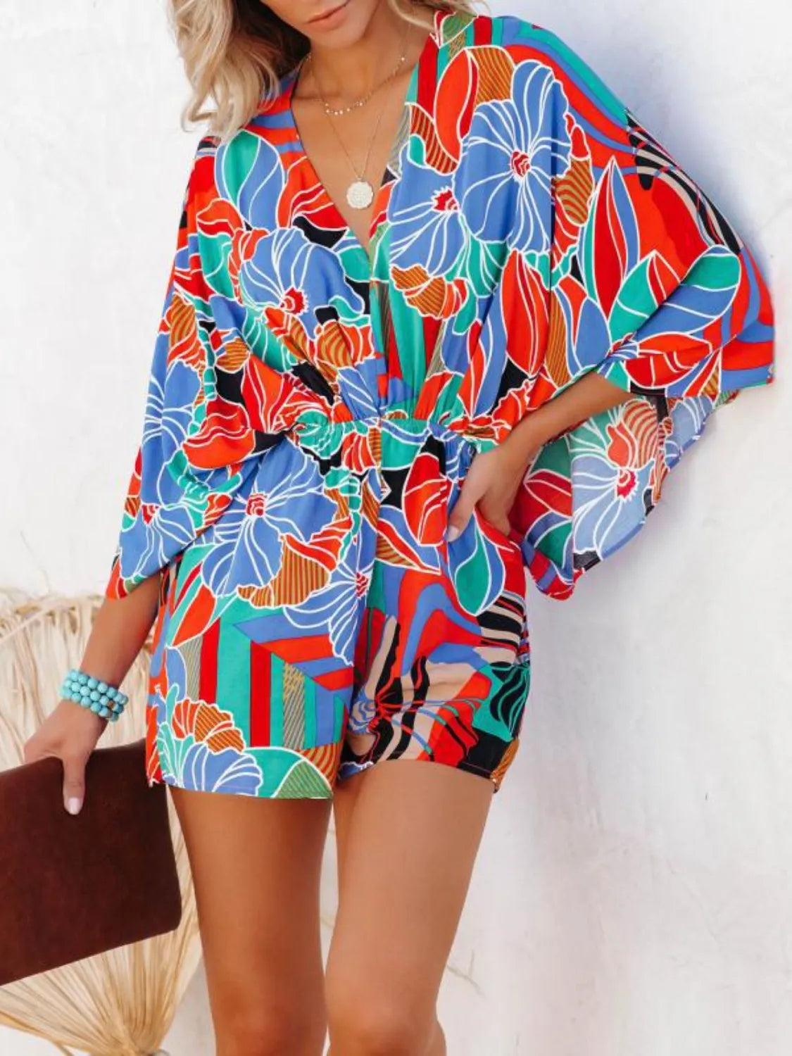 Oversized Tied Back Printed Romper | One-Pieces Romper from PHUNKYN