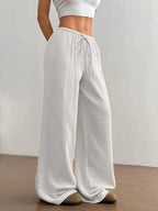 Drawstring Wide-Leg Casual Pants | Trousers Wide Leg Pants from PHUNKYN