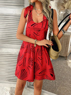 Printed Tie Shoulder Overalls with Pockets | One-Pieces Romper from PHUNKYN