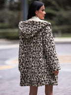 Leopard Print Hooded Teddy Coat | Parkas Teddy Coat from PHUNKYN