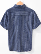 Men's Striped Collared Neck Short Sleeve Shirt | Shirts Shirts from PHUNKYN