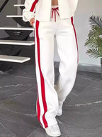 Contrast Stripe Zip Up Jacket and Pants Set | Outfit Sets Top and Pants Set from PHUNKYN