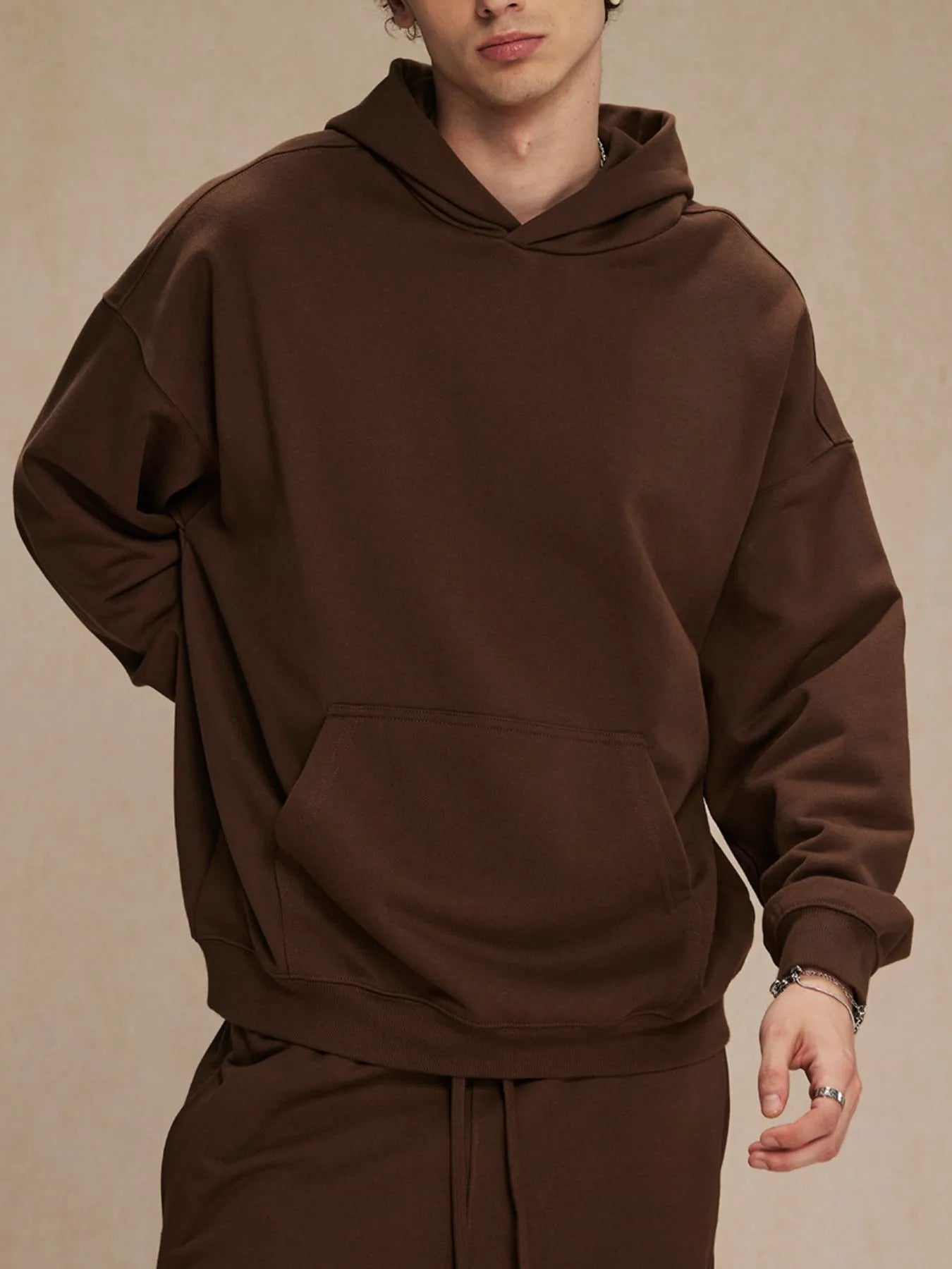 Men's Oversized Long Sleeve Hoodie with Kangaroo Pocket | Hoodies Hoodie from PHUNKYN