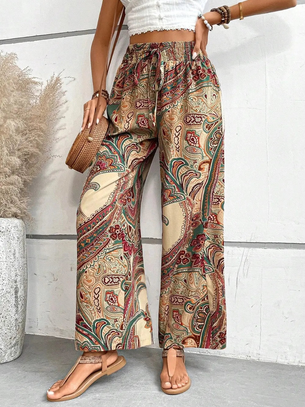 Printed Wide Leg Pants | Trousers Trousers from PHUNKYN
