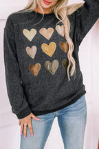 Heart Round Neck Dropped Shoulder Sweatshirt | Sweatshirts Women's Top from PHUNKYN