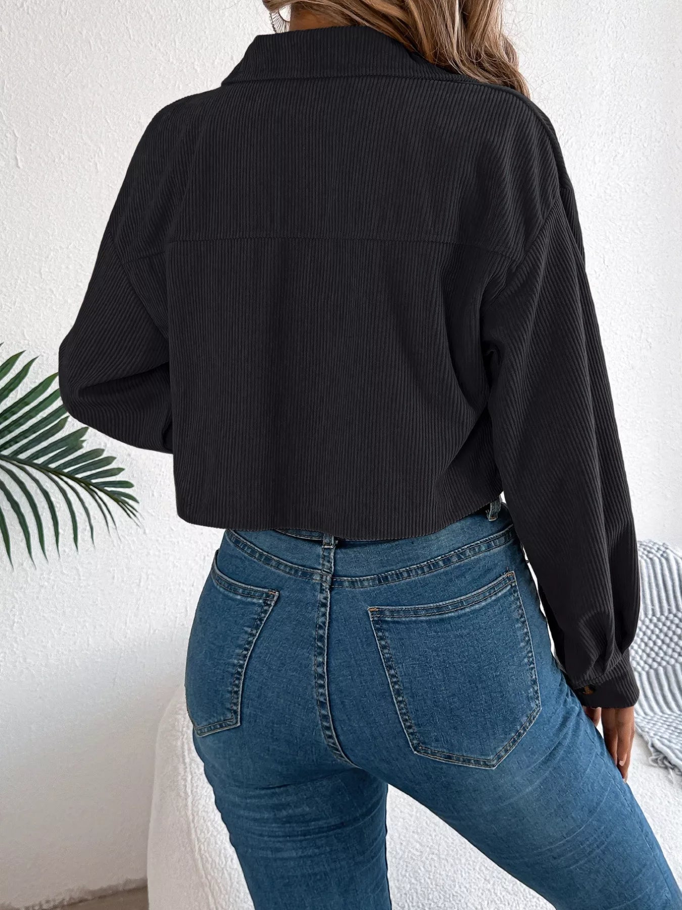 Corduroy Button-Up Dropped Shoulder Jacket | Coats & Jackets Jacket from PHUNKYN